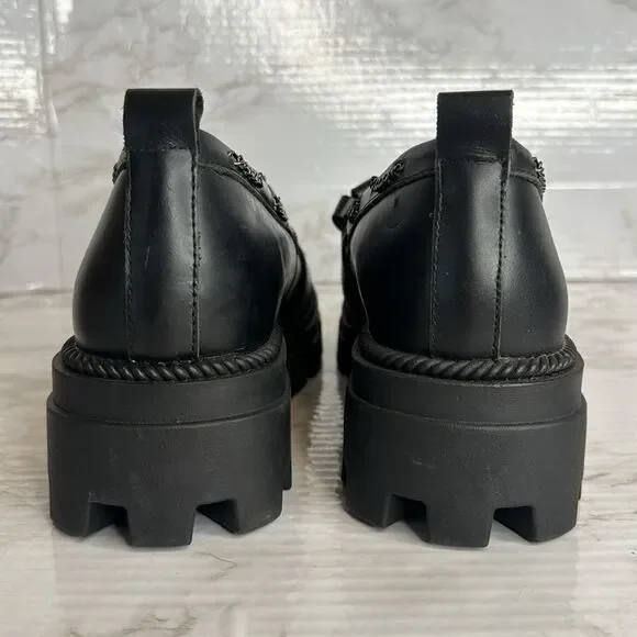 Kelsi Dagger Burke Black Lug Sole Loafer shoes size 8.5 - Picture 11 of 11